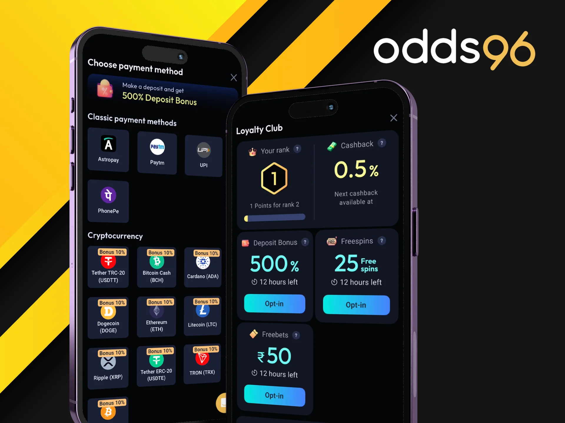 What are the advantages of the Odds96 online casino app.