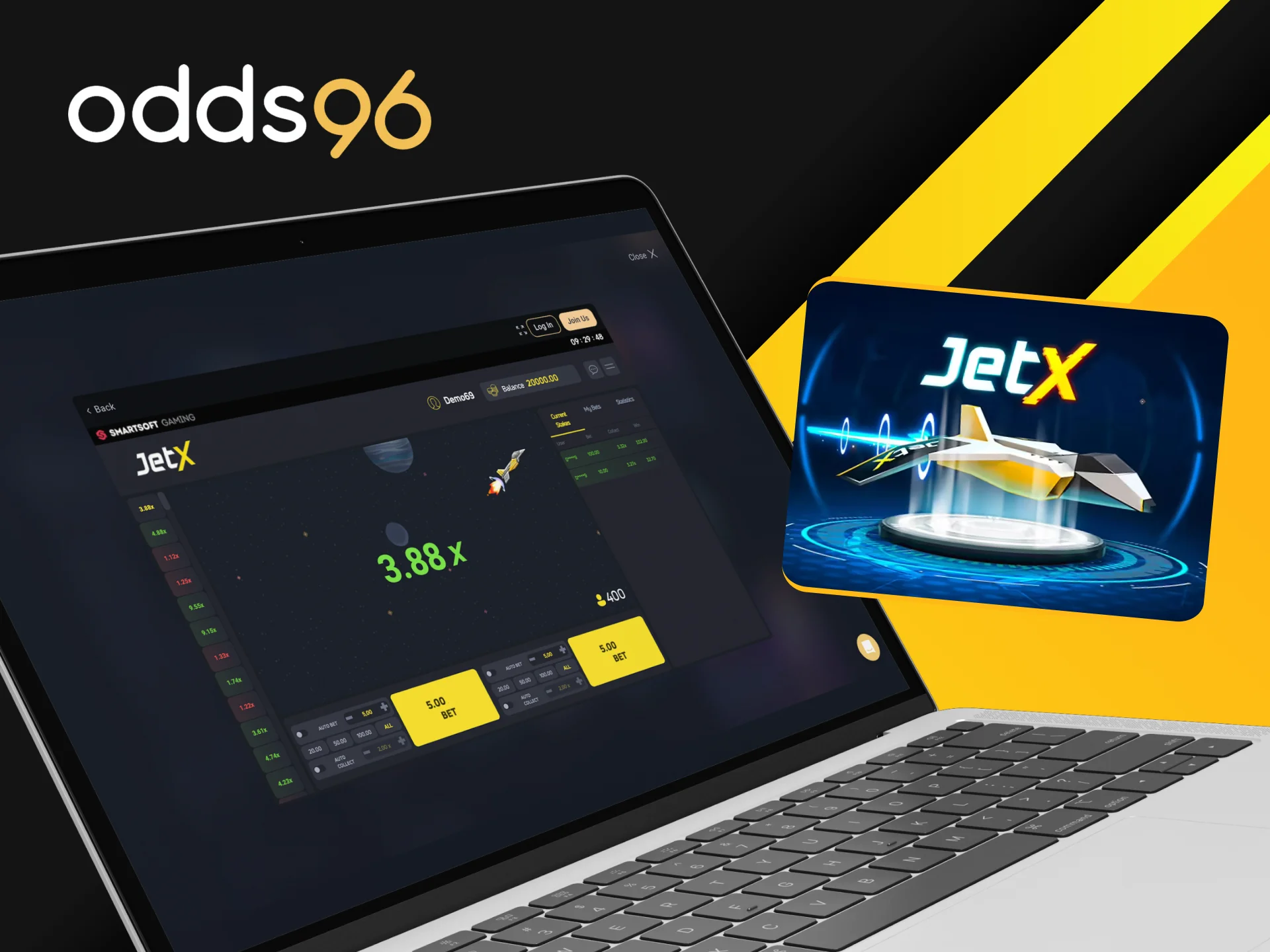 In which games section should I look for the JetX game on the Odds96 online casino website.