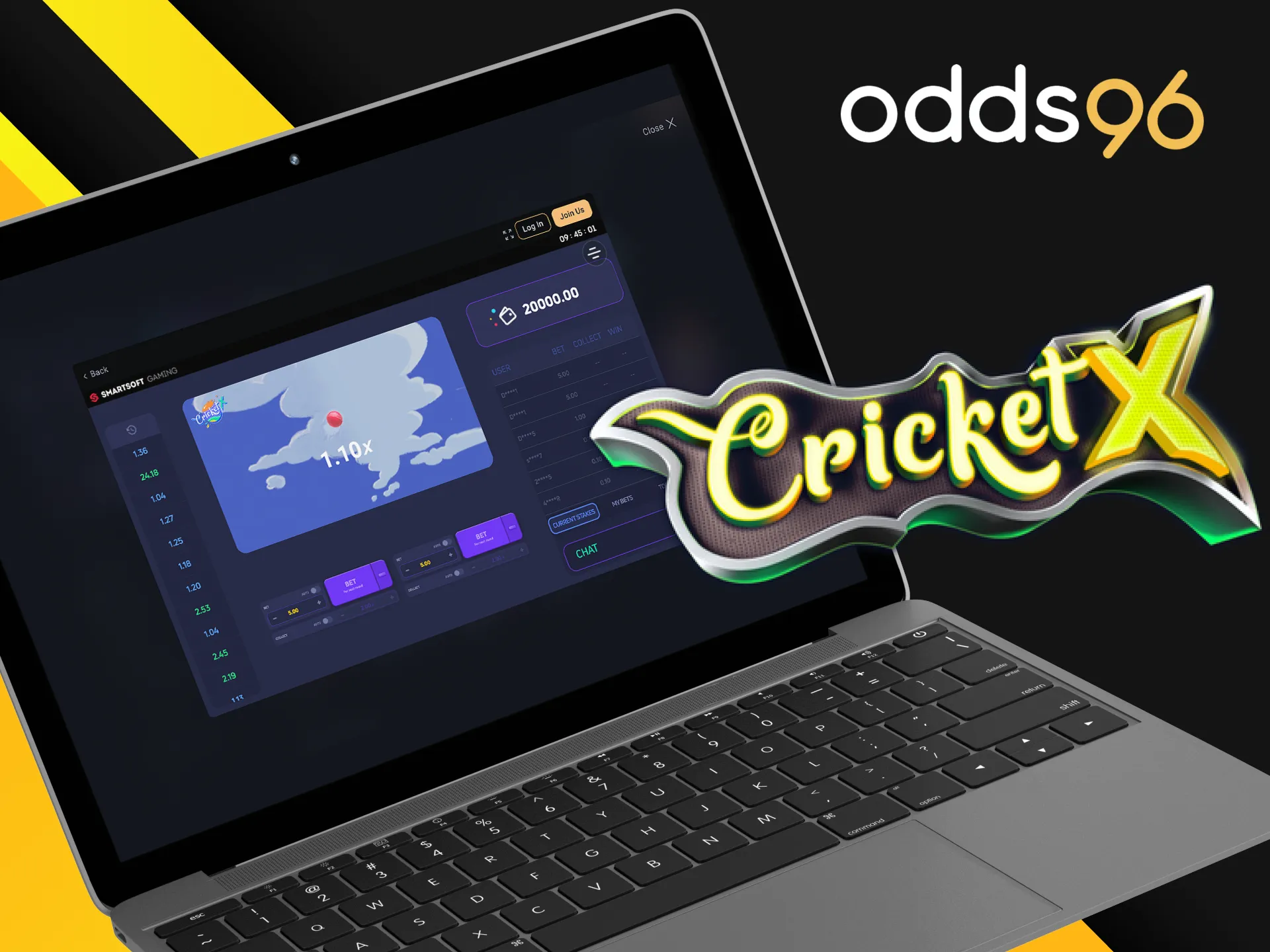 What is the purpose of the Cricket X game on the Odds96 online casino website.