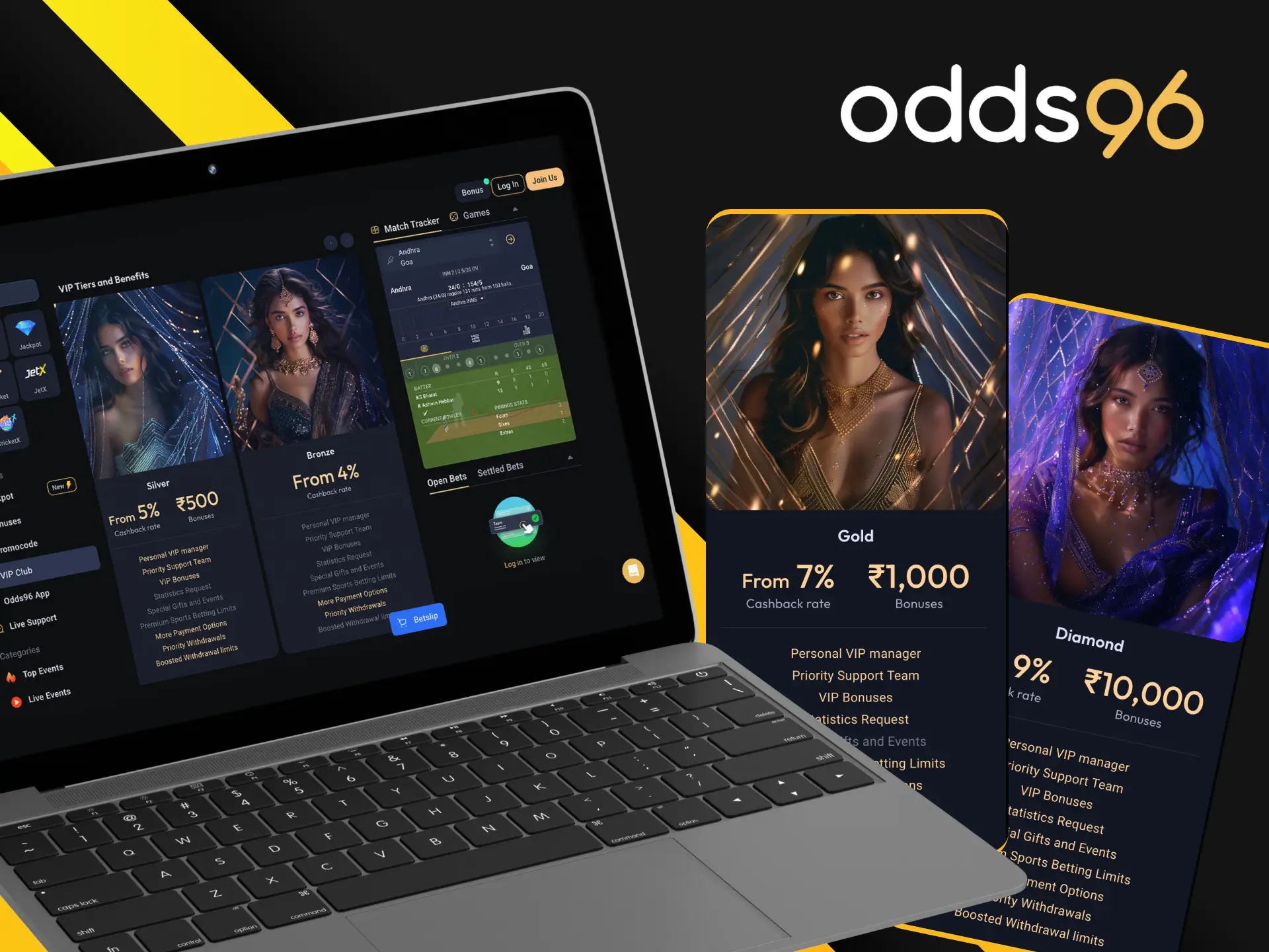 Increase your rank in the VIP club of the Odds96 online casino and get more rewards.