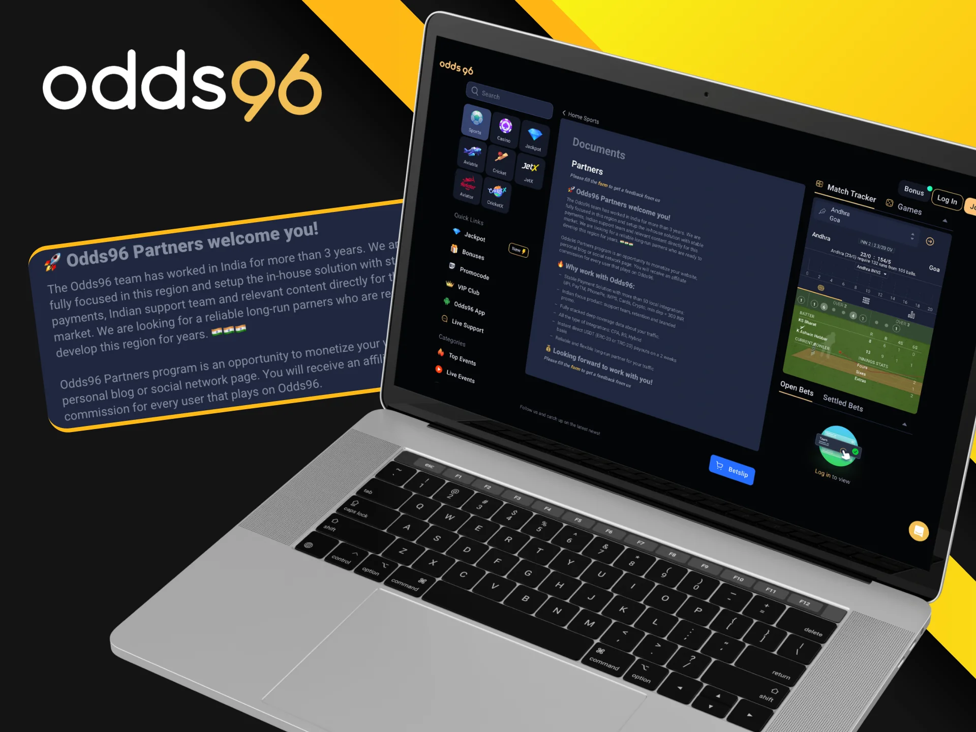 Share your link to the Odds96 online casino and earn money.