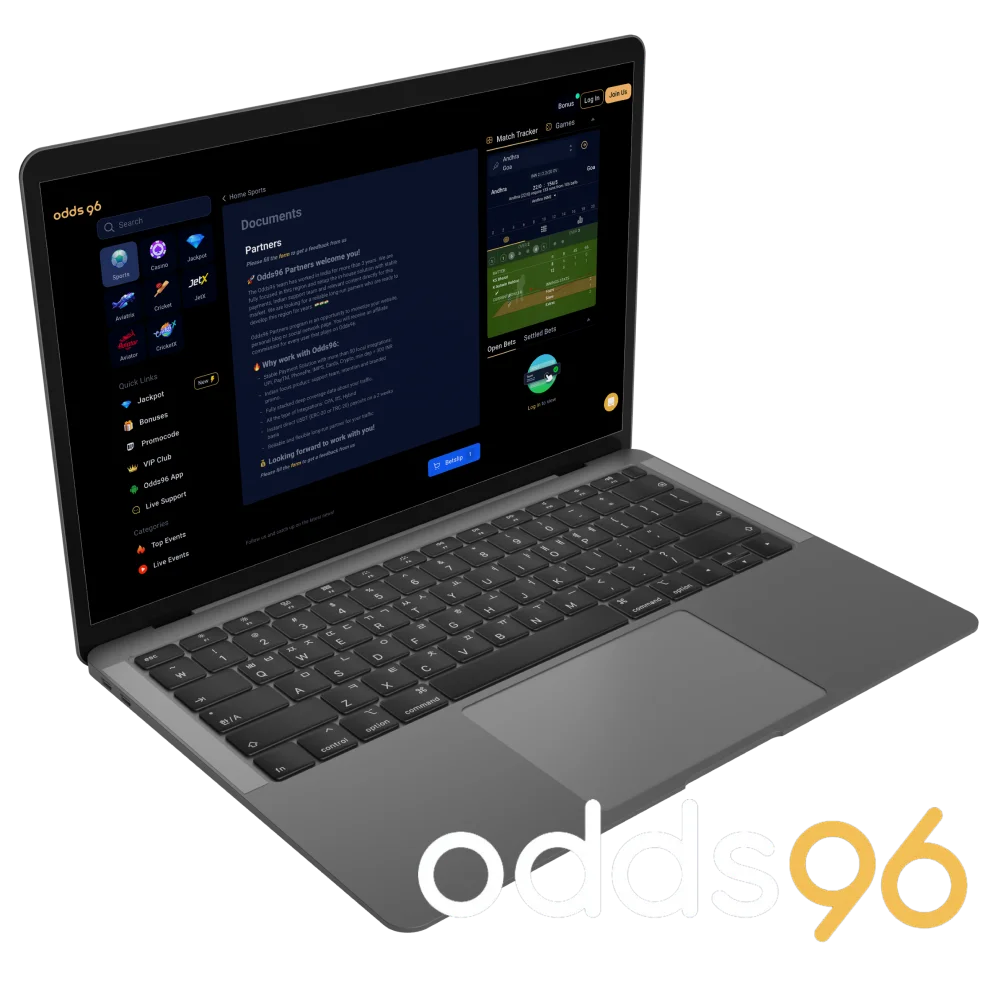 Online casino Odds96 offers to join the Affiliate program.