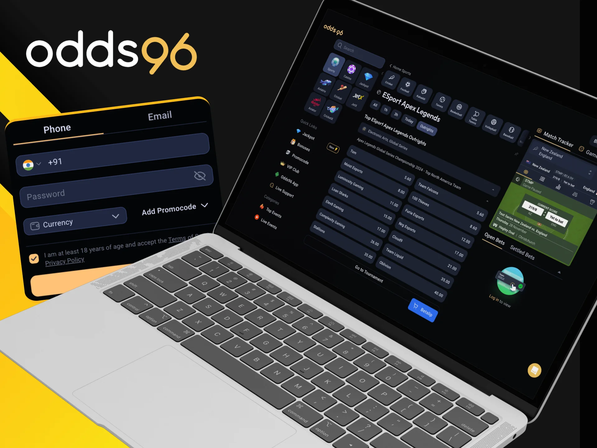 We have prepared instructions for you on how to bet on eSports at the Odds96 online casino.