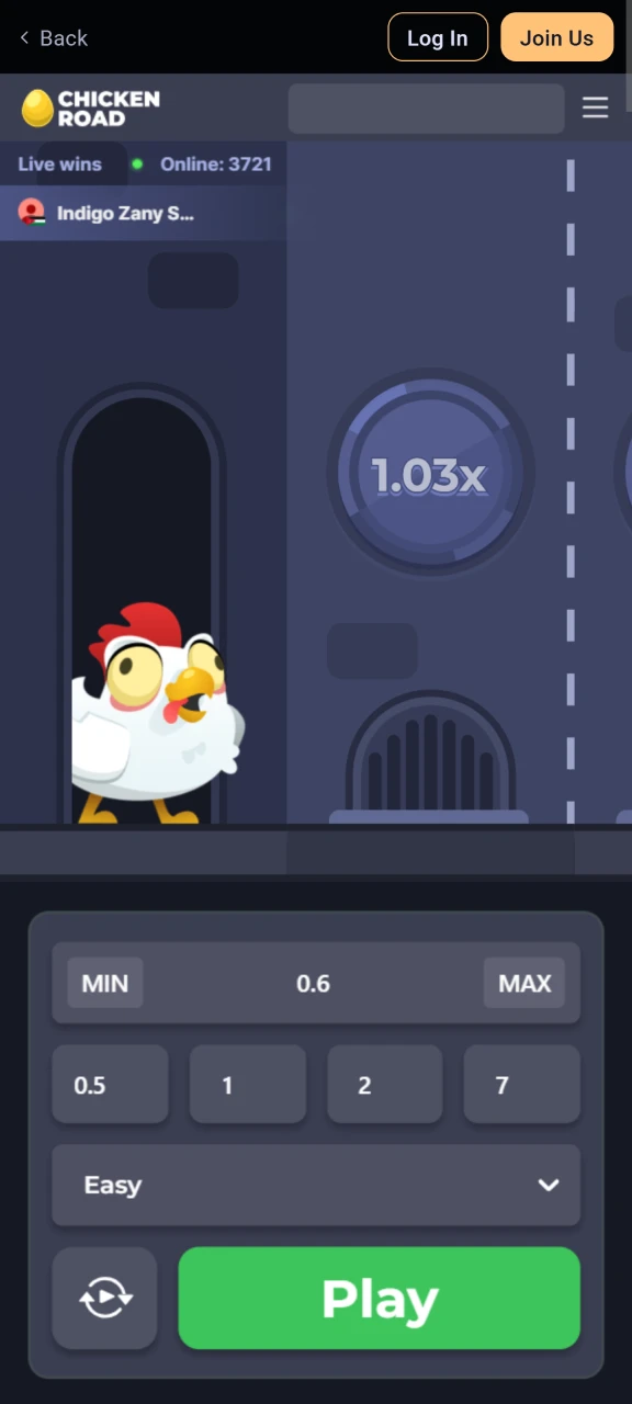Play and win big in Chicken Road at Odds96.